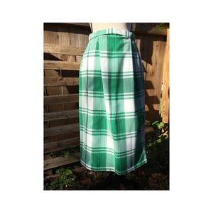 Vintage Preppy Plaid High Waisted Pencil Skirt